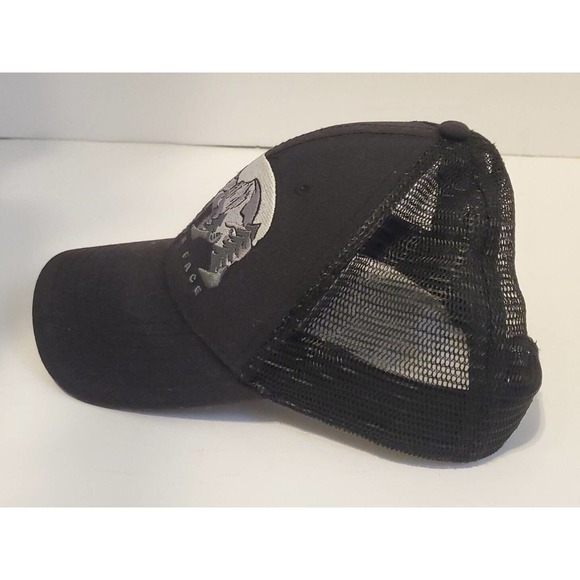 North Face Embroidered Trucker Hat Bear Logo Black Snapback Adjust - Picture 3 of 6